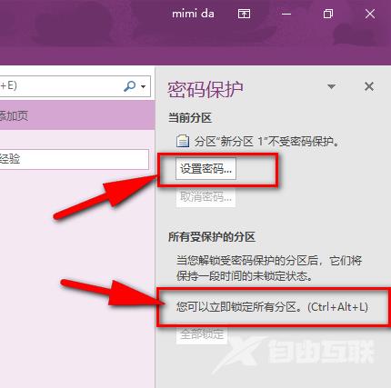 OneNote怎么设置密码