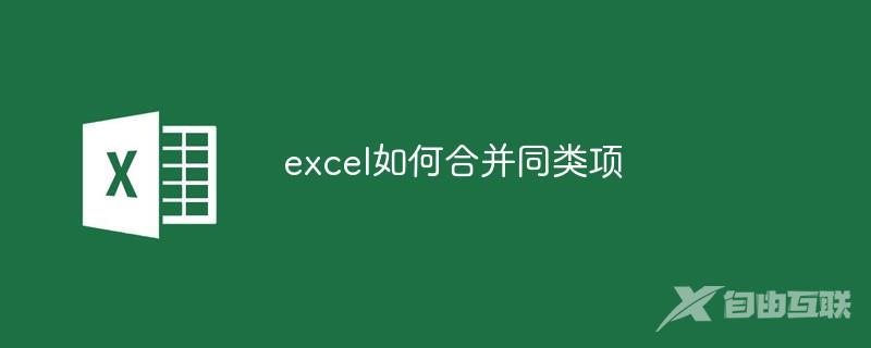 excel如何合并同类项