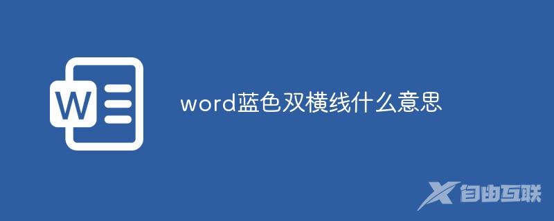 word蓝色双横线什么意思