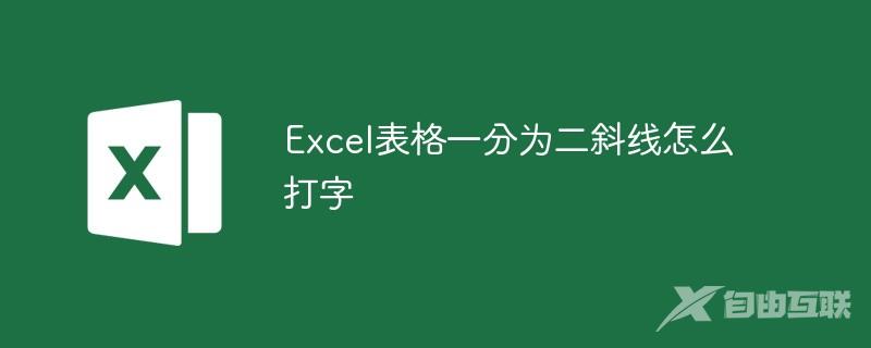 Excel表格一分为二斜线怎么打字