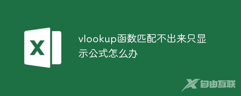 vlookup函数匹配不出来只显示公式怎么办