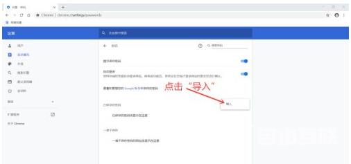 谷歌浏览器怎么导入密码