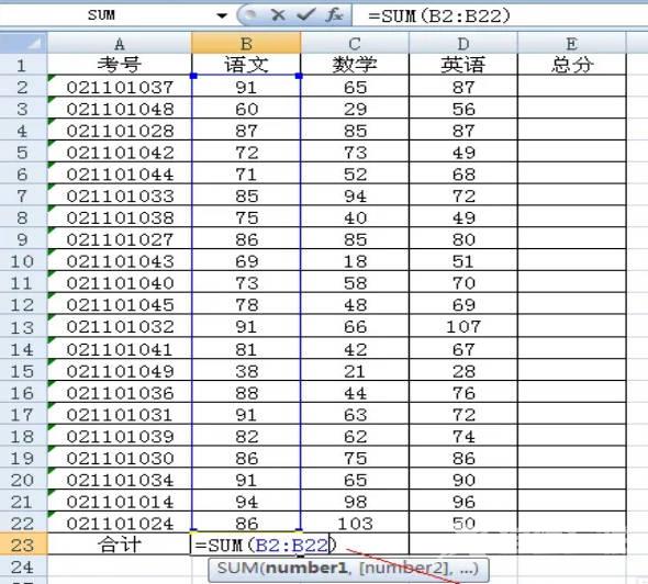 表格横竖怎么自动求和 操作步骤(2)